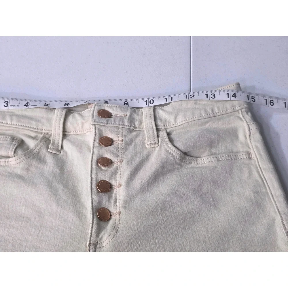 Universal‎ Thread Womens High Rise Skinny Jeans Cream Button Fly Size 4/27R
